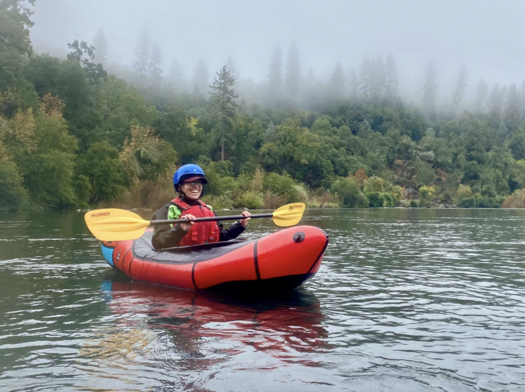 packrafting in the fog
