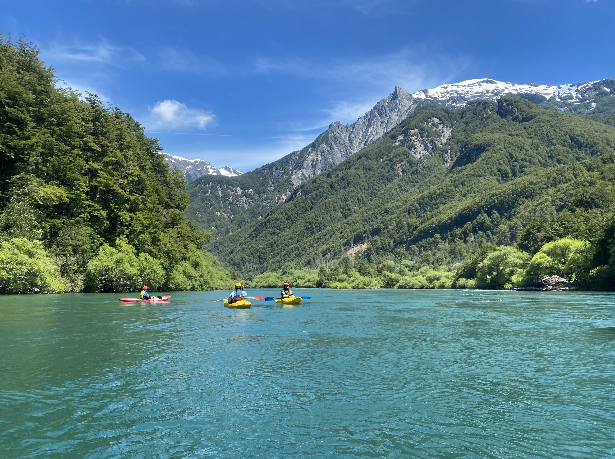Paddling a calm river in chile